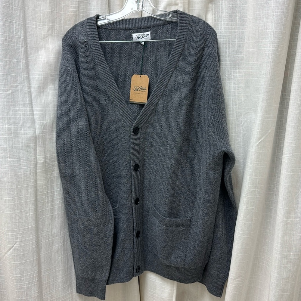 NWT Tie Bar Merino Wool Cardigan